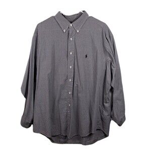 Polo Ralph Lauren Yarmouth Men’s‎ 17.5-34/35 Gray Glen Plaid Button Up Shirt
